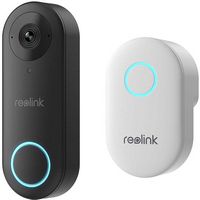 Reolink - Smart Wi-Fi Video Doorbell - Wired with Chime - White/Black - Large Front