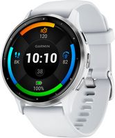 Garmin - Venu 3 GPS Smartwatch 45 mm Fiber-reinforced polymer - Stainless Steel and Whitestone - Large Front