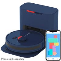 bObsweep - Dustin Wi-Fi Connected Self-Emptying Robot Vacuum and Mop - Navy - Large Front