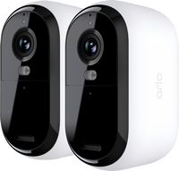 Arlo - Essential 2-Camera Outdoor Wireless 2K Security Camera (2nd Generation) with Color Night V... - Large Front