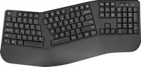 Insignia™ - Full-Size Wireless Ergonomic Membrane Keyboard - Black - Large Front