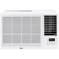 LG - 570 Sq. Ft 12,200 BTU Window Mounted Air Conditioner with 11,200 BTU Heater - White - Large Front