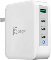 j5create - 130W GaN USB-C 4-Port Charger - Black - Large Front