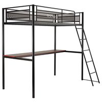 X Rocker - HQ Gaming Twin Bunk Bed with Built-In Shelving - Black - Large Front