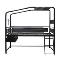 X Rocker - Contra Mid-Sleeper Twin Gaming Bed with TV Mount - Black - Large Front