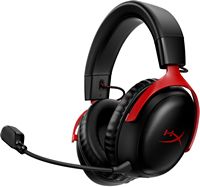 HyperX - Cloud III Wireless Gaming Headset for PC, PS5, PS4, and Nintendo Switch - Black/Red - Large Front