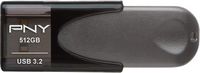 PNY - Elite Turbo Attaché 4 512GB USB 3.2 Flash Drive - Gray - Large Front
