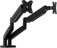 j5create - Ergonomic Dual Monitor Desk Mount for Most 17” -32”  Monitors - Black - Large Front