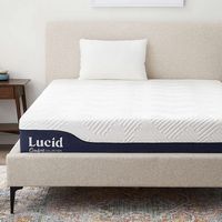 Lucid Comfort Collection - 10-inch Memory Foam Hybrid Mattress - King - White - Large Front