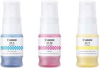 Canon - MegaTank GI-25 CMY 3 Ink Bottles Pack - Cyan/Magenta/Yellow - Large Front