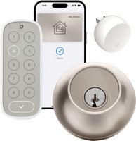 Level - Lock+ Connect with Keypad Smart Lock Bluetooth/Wi-Fi Replacement Deadbolt with App / Keyp... - Large Front