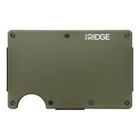 The Ridge Wallet - Aluminum: Cash Strap - Matte Olive - Large Front