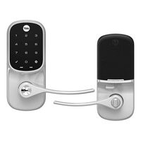 Yale - Assure Lock - Electronic Lever Lock with Touchscreen Keypad | Key Access - Satin Nickel - Large Front