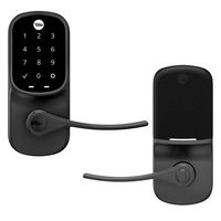 Yale - Assure Lock - Smart Lock Wi-Fi Lever with Touchscreen Keypad | Key Access - Black Suede - Large Front