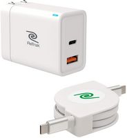 ReTrak - 70W Retractable USB-C Notebook Charger - White - Large Front