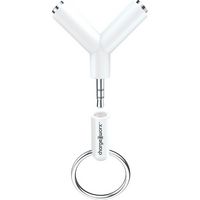 Chargeworx - 2-Way Headphone Splitter Adapter - White - Large Front