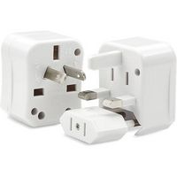 Chargeworx - International Power Adapter Plug - White - Large Front