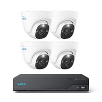 Reolink - NVS8-12MD4 8-Channel 12MP NVR with 2TB HDD & Four 12MP Dome Cameras - White - Large Front