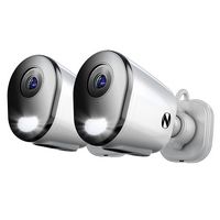 Night Owl - 2-Camera Indoor/Outdoor AC Powered Plug-In Wireless 2K Security Cameras with 2-Way Au... - Large Front