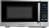 Insignia™ - .9 Cu. Ft. Compact Countertop Microwave - Stainless Steel - Large Front