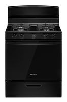Amana - 5.0 Cu. Ft. Freestanding Single Oven Gas Range with Easy-Clean Glass Door - Black - Large Front
