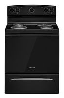Amana - 4.8 Cu. Ft. Freestanding Single Oven Electric Range with Easy-Clean Glass Door - Black - Large Front
