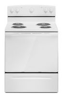 Amana - 4.8 Cu. Ft. Freestanding Single Oven Electric Range with Easy-Clean Glass Door - White - Large Front