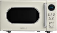 Insignia™ - .7 Cu. Ft. Retro Compact Microwave - Cream - Large Front