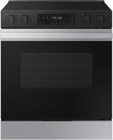 Samsung - Bespoke 6.3 Cu. Ft. Slide-In Electric Range with Precision Knobs - Stainless Steel - Large Front