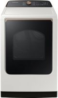 Samsung - 7.4 Cu. Ft. Smart Electric Dryer with Steam and Sensor Dry - Ivory - Large Front