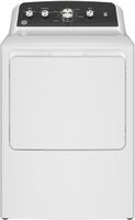 GE - 7.2 Cu. Ft. Electric Dryer with Long Venting up to 120 Ft. - White with Matte Black - Large Front
