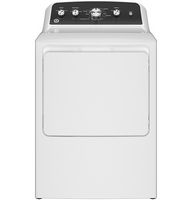 GE - 7.2 Cu. Ft. Electric Dryer with Spanish Control Panel - White with Matte Black - Large Front