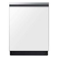 Samsung - Open Box Bespoke AutoRelease Smart Built-In Dishwasher with StormWash, 46dBA - White Glass - Large Front
