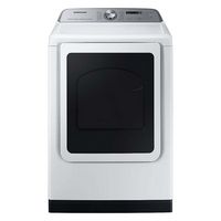 Samsung - Open Box 7.4 Cu. Ft. Smart Electric Dryer with Steam and Pet Care Dry - White - Large Front