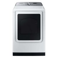 Samsung - Open Box 7.4 Cu. Ft. Smart Gas Dryer with Steam and Pet Care Dry - White - Large Front