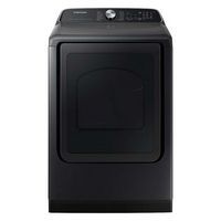 Samsung - Open Box 7.4 Cu. Ft. Smart Gas Dryer with Steam Sanitize+ - Black - Large Front