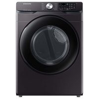 Samsung - Open Box 7.5 Cu. Ft. Stackable Smart Electric Dryer with Sensor Dry - Brushed Black - Large Front