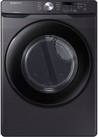 Samsung - Open Box 7.5 Cu. Ft. Stackable Gas Dryer with Sensor Dry - Fingerprint Resistant Black ... - Large Front