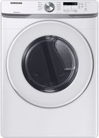 Samsung - Open Box 7.5 Cu. Ft. Stackable Electric Dryer with Long Vent Drying - White - Large Front