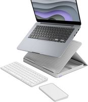 Logitech - Casa Pop-Up Desk Work From Home Kit Compact Wireless Keyboard, Touchpad and Laptop Sta... - Large Front