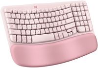 Logitech - Wave Keys Ergonomic Wireless Keyboard for Windows/Mac with Integrated Palm-rest - Rose - Large Front