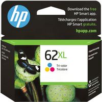 HP - 62XL High-Yield Ink Cartridge - Tri-color - Large Front