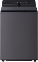 LG - 5.5 Cu. Ft. High Efficiency Smart Top Load Washer with EasyUnload - Matte Black - Large Front