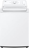 LG - 4.3 Cu. Ft. High-Efficiency Top Load Washer with SlamProof Glass Lid - White - Large Front