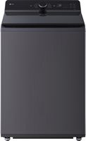 LG - 5.3 Cu. Ft. High Efficiency Smart Top Load Washer with TurboWash3D Technology - Matte Black - Large Front