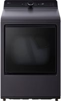 LG - 7.3 Cu. Ft. Smart Electric Dryer with EasyLoad Door - Matte Black - Large Front