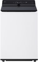 LG - 5.5 Cu. Ft. High Efficiency Smart Top Load Washer with EasyUnload - Alpine White - Large Front