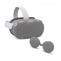 Hyperkin - GelShell Headset Silicone Skin and Lens Cover Set for Oculus Quest 2 - Gray - Large Front