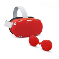 Hyperkin - GelShell Headset Silicone Skin and Lens Cover Set for Oculus Quest 2 - Red - Large Front