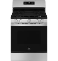 GE - 5.3 Cu. Ft. Freestanding Gas Range with Self-Clean and Steam Cleaning Option and Crisp Mode ... - Large Front